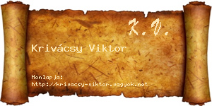 Krivácsy Viktor névjegykártya