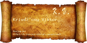 Krivácsy Viktor névjegykártya